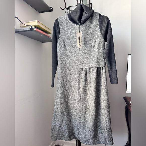 STYLEWE MISSLOOK FANNY WIZ Turtleneck Shift Wool Casual Sweater Dress 6 gray NEW - Picture 4 of 9